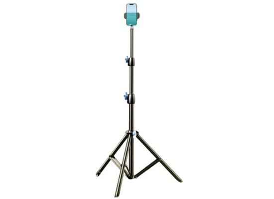 RTAKO RLD-001, Adjustable Height, Universal Compatibility, Lightweight and Portable, Non-Slip Feet, Matte Finish Carbon Steel Tripod 1.7M - Black